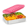 LunchBots Large Cinco Stainless Steel Kids Bento Box 5-Section Pink 32 ozs - color: Pink Dots, size: 5 Section