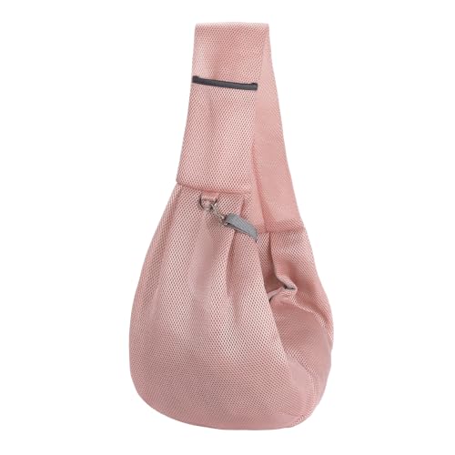Dog Sling Carrier for Small Dogs and Cats Up to 16.5 Lbs, Soft Pouch Breathable Mesh Pet Crossbody Shoulder Bag, (Pink, 1 Pcs) Intended for Outdoor/Camp/Travel - color: Pink
