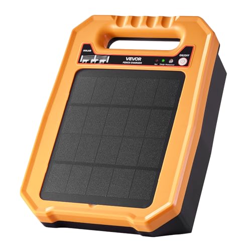 VEVOR Solar Fence Charger, 0.3J 8 kV Solar Powered Fence Charger, Weather-Resistant Electric Fence Energizer Kit, 7 Days Runtime, for Livestock, Poultry, Garden Protection - size: 0.3J