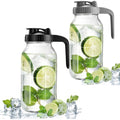 2 Pack Mason Jar with Pour Spout Lid V-shaped, 64 oz Sun Tea Jar Double Leak Proof, 2 Quart Drink Pitcher for Breastmilk, Sun Tea, Juice, Coffee Creamer, Iced Tea Pitcher - color: Gray+Black, size: 64 Ounces