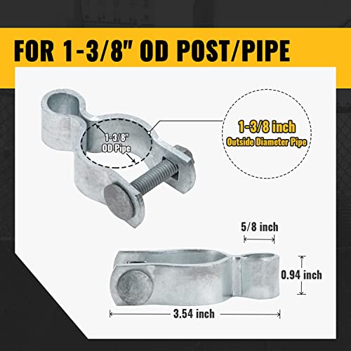 VIVIDA 1-3/8" Chain Link Fence Female Gate Hinge, Pipe Gate Hinge, 2 PCS | Galvanized Steel, For 1-3/8" OD Post, Chain Link Fence Hardware - size: 1-3/8" (2 PCS)