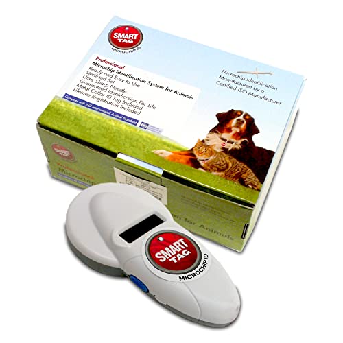 Multi-Frequency Microchip RFID Data Scanner/Temperature Reading by RealTrace for All ISO 134.2KHz & 125KHz, Read/Display/Program Up to 54 Characters (Phone #s,email & More), USB Rechargeable