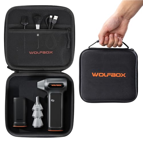 WOLFBOX Hard Carrying Case for MF200 Electric Air Duster [CASE ONLY, Device Not Included], Shockproof Travel Storage Bag for Compressed Air Blower & Accessories, Splash-Proof - size: SB200-MF200
