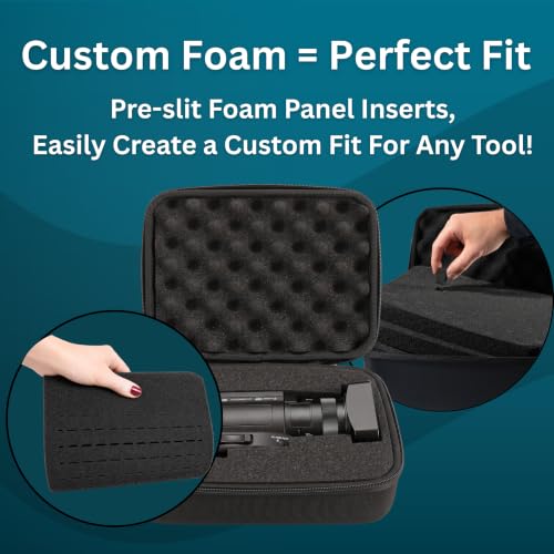 caseling 9.5" x 7.5" x 4.75" Hard Case with 3-Layer Pick and Pluck Foam | 3 pre-scored foam layers, TSA compliant travel case, rigid EVA shell, electronics and tech gear bag, smooth zippers - size: 9.5" x 7.5" x 4.75"