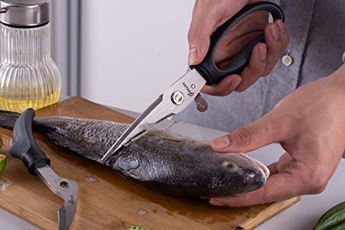 Poultry Shears - Heavy Duty Kitchen Scissors for Cutting Chicken, Poultry, Game, Bone, Meat - Chopping Food - Spring Loaded