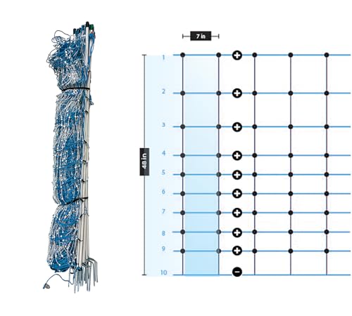 48" x 164' Positive/Negative Sheep and Goat Electric Netting for Dry Soil Conditions