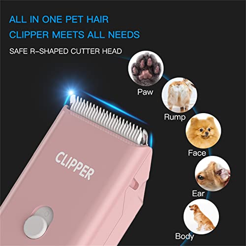 2-in-1 Professional Dog Grooming Kit - Low Noise, Waterproof, USB Rechargeable, and Safe Ceramic Blade - Gift for Dogs and Cats (Pink) - color: Map005-pink