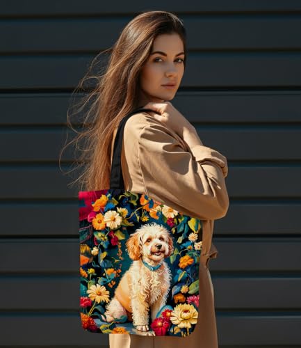 Vintage Botanical Animal Canvas Tote Bag for Women, Aesthetic Floral Animal Reusable Shoulder Bag for Shopping - color: 15
