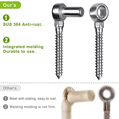 Insaga Cast 304 Stainless Steel Heavy Duty Gate Hinges, 2Pack Gate Hinges Heavy Duty, M12 Hook and Eye Hinges, Partial Thread Gate Bolt Hook, Wood Gate Hinge for Farm, Fence Gates - color: M12 Hook and Eye Hinge-2Pair