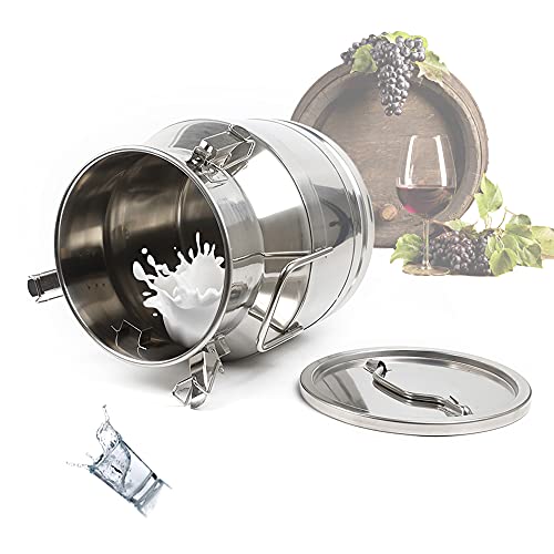 Milk Can with Sealed Lid, Stainless Steel Milk Transport Cans Wine Pail Bucket Tote Jug Pot Oil Liquid Storage Barrel with 2 Handles Sealed Silicone Anti-Leak Ring Lock Belt 12 L 3.16 Gallon - color: 12l