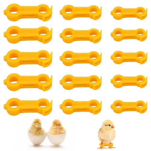 Gosknor 15pcs Chicken Leg Bands, Baby Chick Splay Leg Hobble Chicken Leg Bands Poultry Leg Ties Chicken Ties Chicken Hobble Braces for 1 to 3 Days Old Newborn Chicks Birds