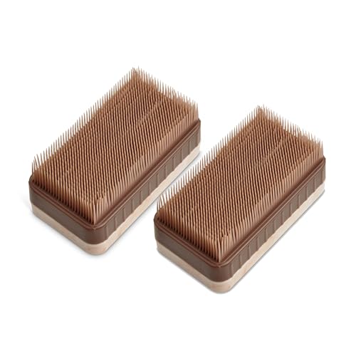 HIC Kitchen Potato Brush and Vegetable Scrubber, Dual-Textured Bristles, Set of 2 - size: 3 x 1.625 x 1.5-inches, style: Potato Brush, Set of 2