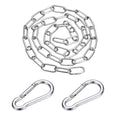 304 Stainless Steel Link Chain with 2 Hook (1/8" x 3.3 ft / 1 m x 3 Mm) - Utility Hanging Coil Chain Link Locking Pulling for Outdoor Fence Pet Dog - size: 1/8" x 3.3 ft(1 m x 3 Mm)