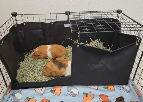 Hayzee Original Guinea Pig Hay Holder Feeder Litter Box Less Mess Encourages Natural Burrowing Instincts and Provides Ample Supply of Hay to Guinea Pigs and Rabbits (Black, 27" with Front) - size: 27" with front