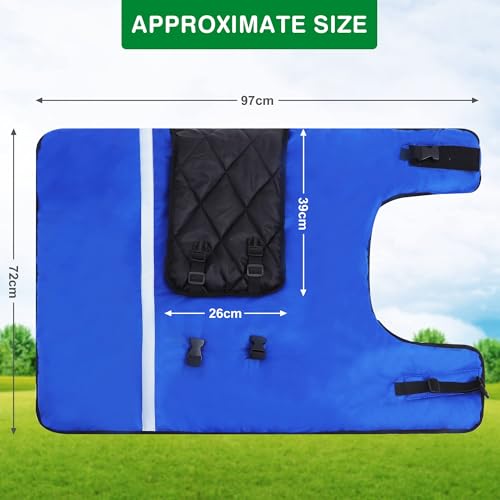 2pcs All-Weather Calf Blanket with Fleece Lining & Windproof Shell - Versatile Goat Blankets for Winter and Durable Sheep Blanket with Full Belly Coverage (Blue 2pcs) - color: Blue