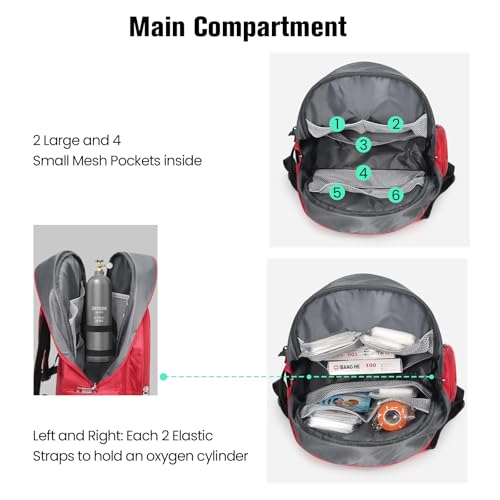 Gatycallaty First Aid Bag Empty Backpack Emergency Bags First Responder Trauma Treatment with 13 Pockets for Outdoor Hiking Travel Field Trips Camping (Red, Pack of 2) - color: Red, Pack of 2