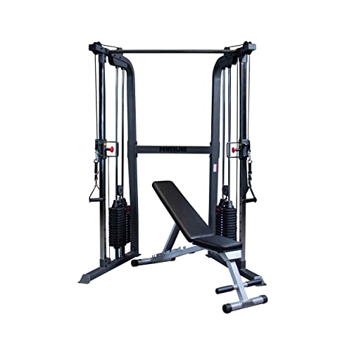 Body-Solid Powerline Cable Crossover Exercise Machine for Home & Commercial Gym, Functional Training Center with Dual Weights Stack for Cable Workout - style: 160lbs. Dual Weight Stack