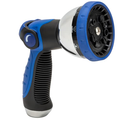 VIKING Hose Nozzle, 10 Spray Patterns, Thumb Control for Cars and Homes | Water Hose Nozzle, Adjustable Heavy Duty Thumb Control for Car Washing Kit, Watering Plants, Washing Pets, and Home Use - style: 10 Pattern Thumb Control