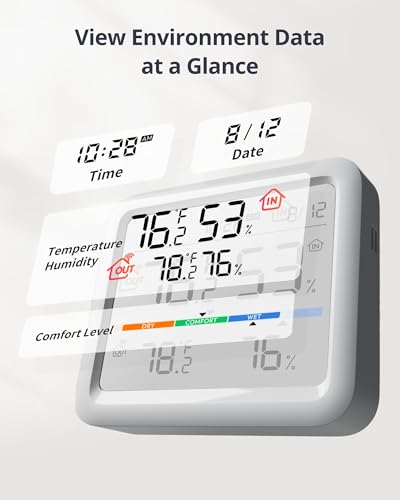 SwitchBot Meter Pro, Digital Hygrometer & Thermometer - Wireless Indoor Temperature & Humidity Monitor with Bluetooth App Control, Real-Time Alert - size: Meter Pro+Outdoor Meter