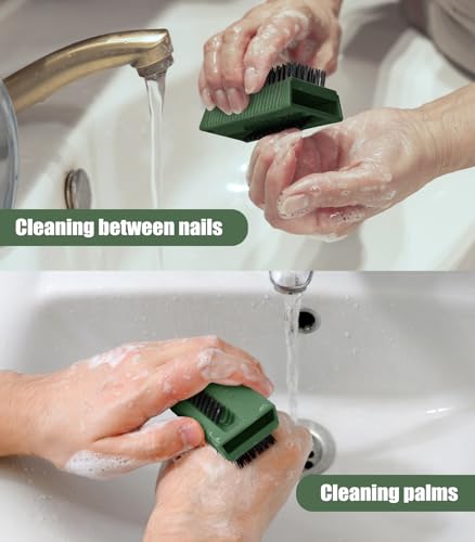 Larbois Nail Brush for Cleaning Fingernails, 2Pack Heavy Duty Nail Brushes Remove Dirt and Paint Fingernail Brush Deep Cleaning Mechanical Nail Scrub Brush Two-Sided with Hanging Rope, Green - color: Green