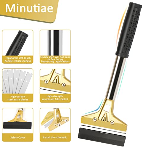 Razor Blade Scraper with 20 PCS Extra Blades and Gloves. | 4"Heavy-Duty Floor Scraper,Ideal for Cleaning Windows,Glass,Tiles,Wall,Labels,DIY Renovators,Professional Cleaners