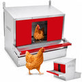 Chicken Nesting Box, Metal Chicken Laying Box with Roll Away Egg Collection | Reversible Wall Mountable Chicken Coop Nesting Boxes for Hens, Ducks, 24"×17.5"×20.3", Up to 20 Hens