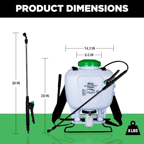 REALWORK 4-Gallon Backpack Sprayer with Padded Shoulder Strap for Pests & Weeds, Watering Garden, and Spraying Plants, in Translucent White - size: 4 gallon