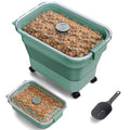 Dog Food Storage Container, 15-23 Lbs Collapsible Dog Food Container with Transparent Airtight Lid, Wheels and Scoop, Travel Pet Food Storage Container for Cat, Dog and Bird, Keep Dry Food Fresh - color: Green