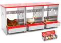 Chicken Nesting Boxes 3 Hole, Large Metal Hen Laying Box with Swing Perch | Roll Away Egg Collection, Wall Mountable with Vented Holds for Chickens Ducks Birds - size: 12.2"L x 9.9"W x 15.4"H