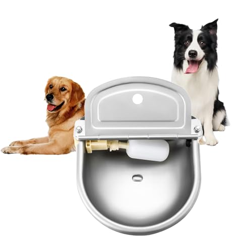 MAOPINER Automatic Water Dispenser Bowl, Stainless Steel Animal Waterer | Farm Water Bowl for Dogs, Horses, Cattle, Goats and Sheep, Float Valve Waterer Without Drainage Hole