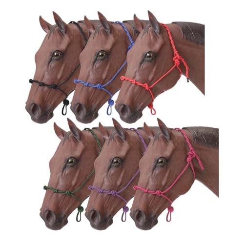 Tough1 Knotted Rope Halter with Twisted Crown - color: Multicolor Pack