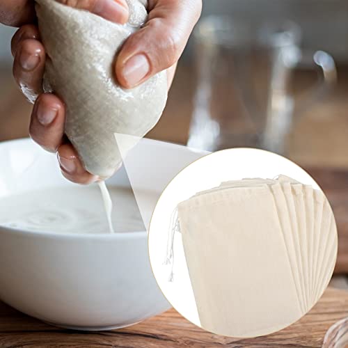 3 x 4 Inch 100 Pieces Muslin Bags Cheesecloth Bags for Straining Reusable Tea Filter Cold Brew Milk Tea Filter Strainer Cheese Clothes Cheese Clothbags for Office Kitchen Cooking - size: 3 x 4 Inch