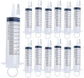 24 Pack 100ml Syringes with Tip Adapters, Large Garden Syringe Individually Packaged for Scientific Labs, Nutrient Measuring, Watering, Refilling - style: P 100ml