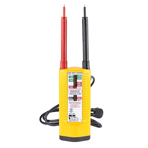 Ideal Electrical Vol-Con Solenoid Voltage Tester, LED, CAT III 600V | AC/DC detection, vibrating alert, low-impedance design, voltage testers, electrical tools, electrical testing