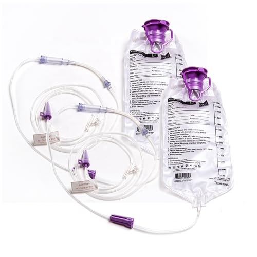 2 Pack - 1200ML Enteral Delivery Gravity Feeding Bag Set, Disposable Enteral Nutrition Bag with Slip Tip Connector - Feed Bag Health Care Aids - size: 2 Feedbag