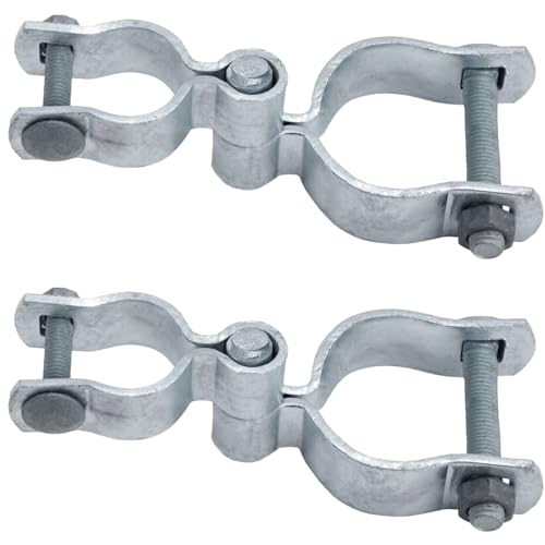 2 Pack 1-3/8" x 2-3/8" Chain Link Fence Gate Hinge Kit,Galvanized Steel Chain Link Fence Pipe gate Hinge with 2 PCS Female Hinges and 2 PCS Male Post Hinges, Bolts & Nuts Included - size: 2-3/8" x 1-3/8"(2 Pack)