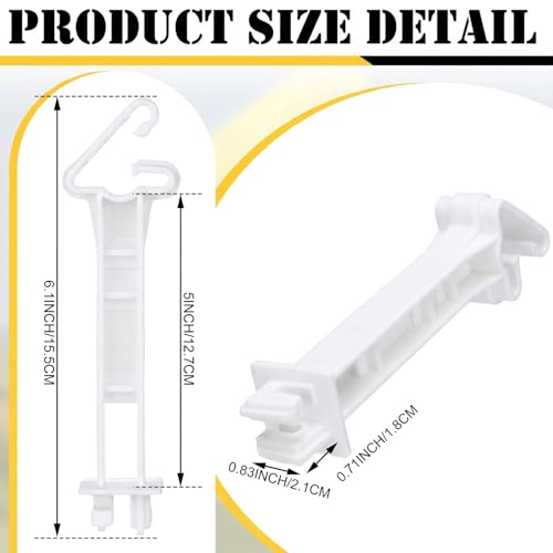 Pangda 200 Pcs 5 inch Snap Type Insulator Electric Fence T Post Insulators Extended Snug Fitting T Post Electric Fence Wire Clips for Agricultural and Ranchers (White) - color: White