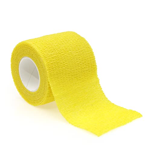 Self Adhesive Bandage Wrap Animal Cohesive Bandage Self Adherent Wrap First Aid Tape for Dogs Cats Horses Birds & Wrist Healing Ankle Sprain (2 Inch Yellow 12 Rolls) - color: 2 Inch Yellow 12 Rolls