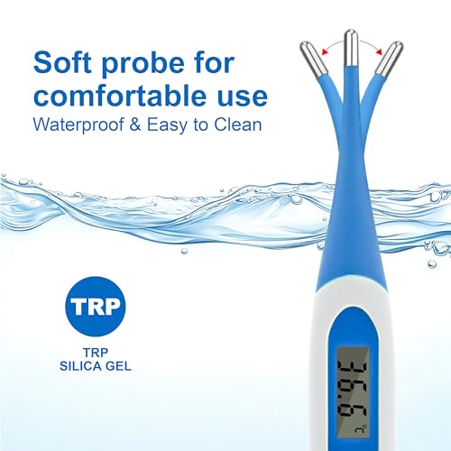 Digital Thermometer for Adults & Kids, Cartoon Design Oral Thermometer for Babies, Accurate Body Temperature Reading in 60 Seconds,with Fever Alert Sound Feature - 3 Pack
