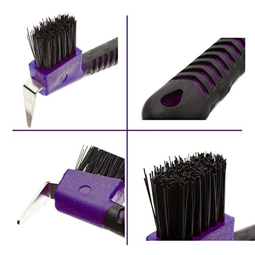 BOTH WINNERS Horse Hoof Pick Brush with Soft Touch Handle (Purple) - color: Purple