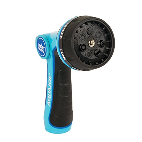 Aqua Joe AJHN102 Heavy-Duty Metal Multi-Function Hose Nozzle with Smart Throttle and 7 Sprayer Patterns