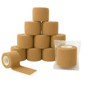 First Aid Training Cohesive Bandage Tape, 12-Pack | MCR Medical | Self-adhering elastic cohesive wrap bandage tape, sticks to itself without clips or adhesive residue, 12-pack - size: 12-pack