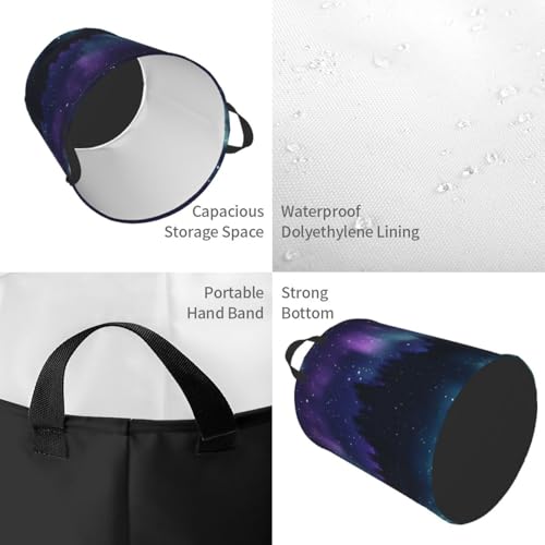 Laundry Basket Starry Night Collapsible Large Capacity,Dirty Clothes Basket Durable Lightweight Hamper With Handles Ideal For Clothes,Toys Home Organization size19.6"L x 15.7"W,63L - color: starry