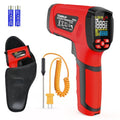 Infrared Thermometer High Temperature Gun -40℉~2912℉, 50:1 Dual Laser Thermometer with Probe 14℉ - 932℉, Digital IR Temp Gun for Cooking, Pizza Oven, Engine, Kiln, Forging, Industrial Use - color: Red -40°F - 2912°F(-40-1600℃)