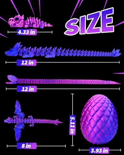 5 Pcs，12" 3D Printed Dragon Eggs,Dinosaur Egg,Crystal Dragon Toys,Snake Eggs, Animals,Fidget Toy,Desk Executive Toy，Easter Eggs Basket Stuffers,Toys for Boys Kids Teen 5-7 4-6 8-12 - color: Pp-03