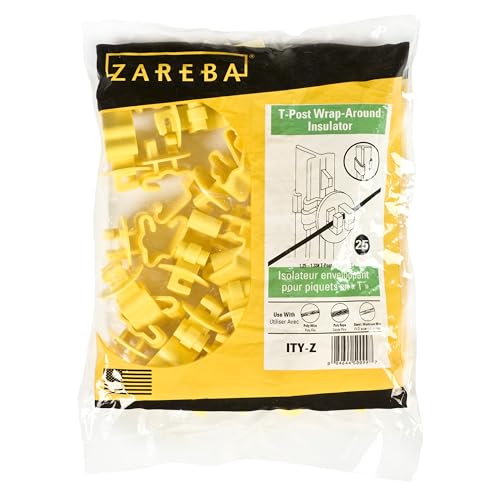 Zareba Standard Snug-Fitting T-Post Insulator - ITY-Z - 25 Pack - Use with Electric Fences - No Hardware Needed - Includes 25 (Pack of 10) - size: Pack of 10