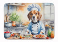 Caroline's Treasures Beagle The Chef Memory Foam Kitchen Mat Machine Washable Anti-Fatigue Mat Cushion Comfort Bath Mat or Kitchen Rug - color: Beagle 6197