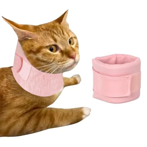Cat Neck Brace Cover - Adjustable Elizabethan Collar for Post-Surgery Recovery Anti-Lick Wound Protective Cervical Cone for Small Medium Large Dogs Cats (Neck Girth 5.5-110" Depth3.1 - color: Pink, size: S