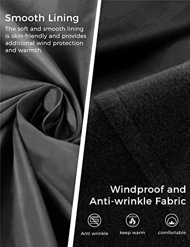 wantdo Women's Double Breasted Pea Coat Winter Mid-Long Trench Coat | Lapel Collar Jacket,Outwear,Windproof Dress Coat,for Fall Spring,Casual Daily Wear,Adjustable Belt - color: Black, size: 3X-Large