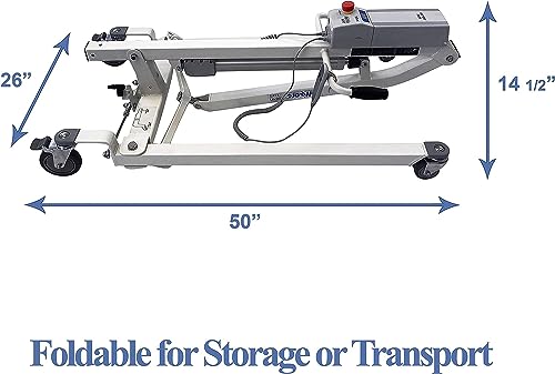 Electric Patient Lift - Rhino Lift with Manual Low Base - with Shower Full Sling(Large), 450 lb. Weight Capacity. - color: Lift+shower Full Sling, size: Large